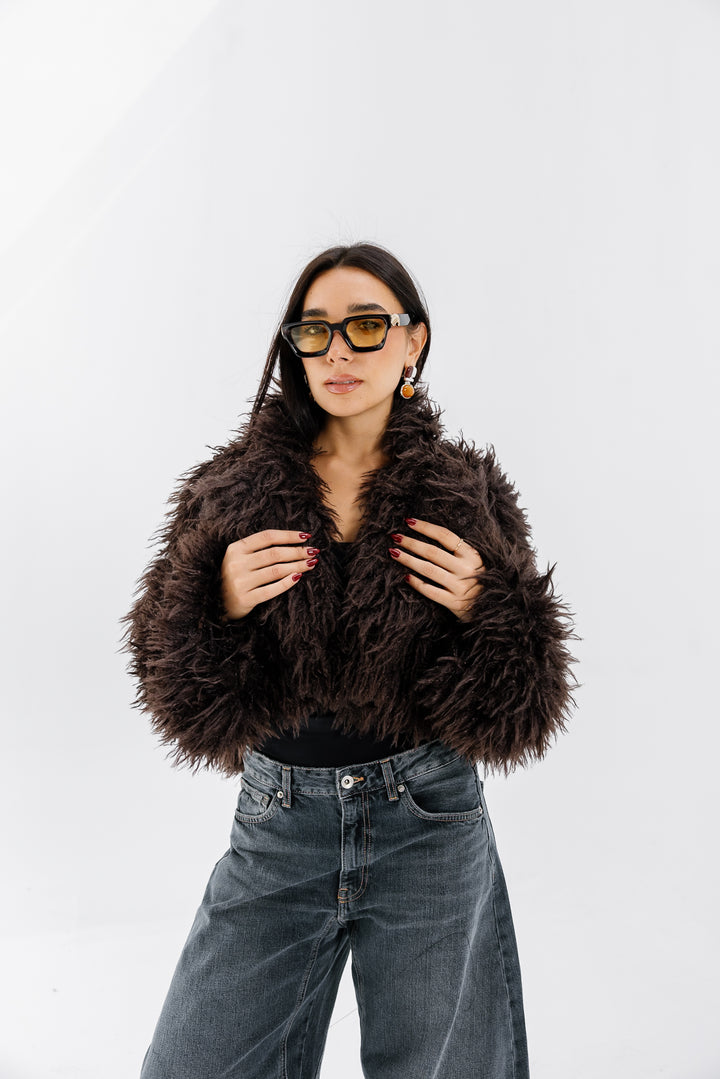 Bold Fur Jacket - Brown (Premium Edition)