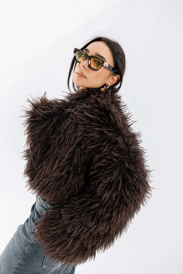 Bold Fur Jacket - Brown (Premium Edition)