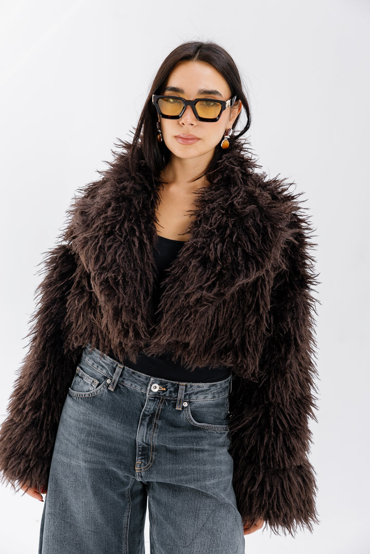 Bold Fur Jacket - Brown (Premium Edition)