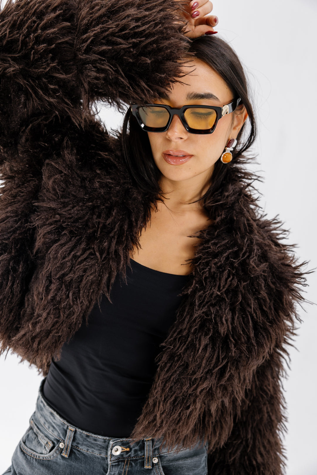 Bold Fur Jacket - Brown (Premium Edition)