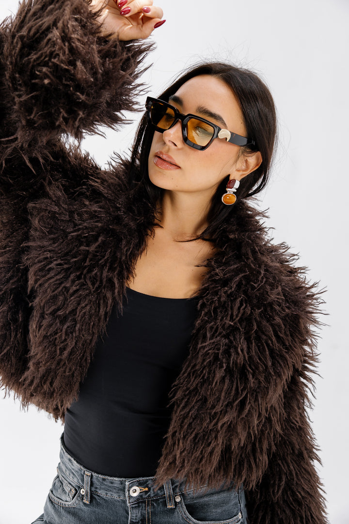 Bold Fur Jacket - Brown (Premium Edition)