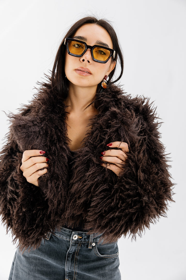 Bold Fur Jacket - Brown (Premium Edition)