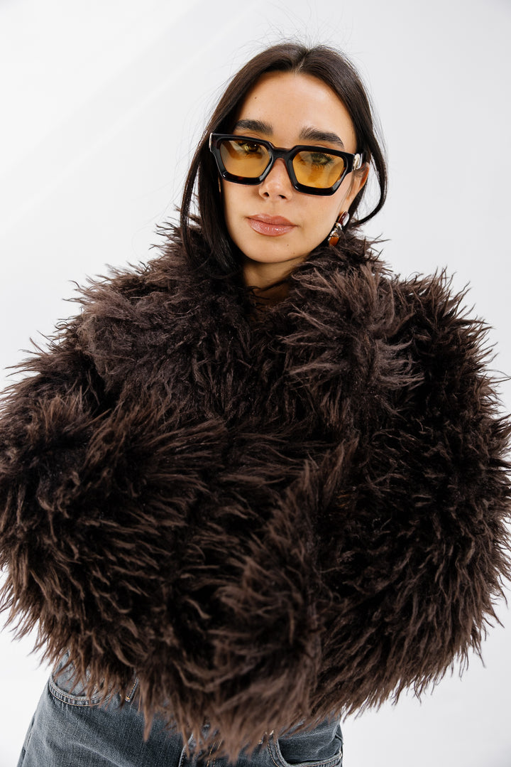Bold Fur Jacket - Brown (Premium Edition)