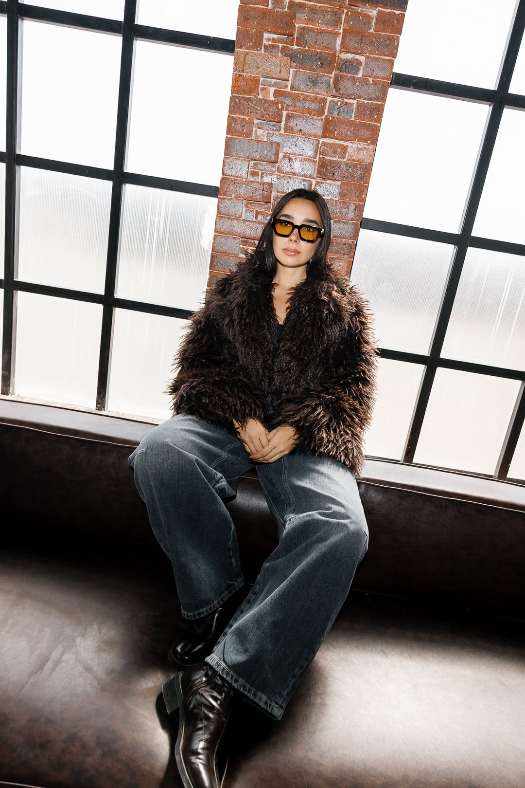 Bold Fur Jacket - Brown (Premium Edition)