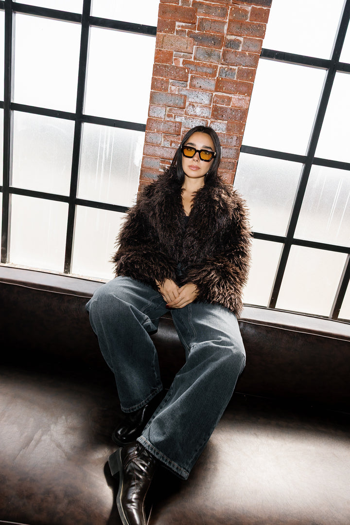Bold Fur Jacket - Brown (Premium Edition)
