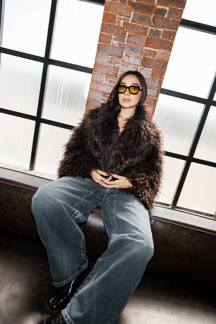 Bold Fur Jacket - Brown (Premium Edition)