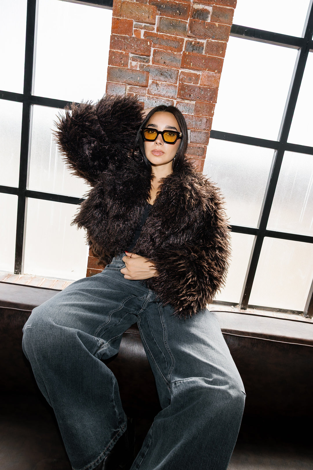 Bold Fur Jacket - Brown (Premium Edition)