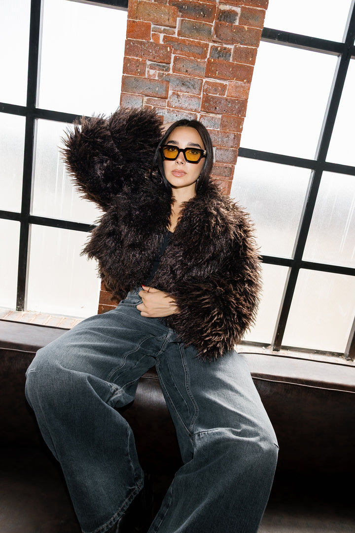 Bold Fur Jacket - Brown (Premium Edition)