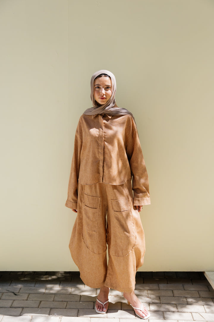 Breeze Balloon Linen Pants - Camel
