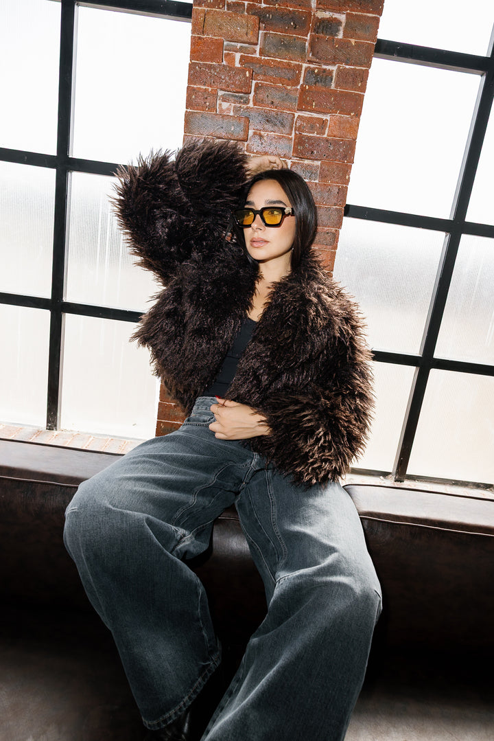 Bold Fur Jacket - Brown (Premium Edition)