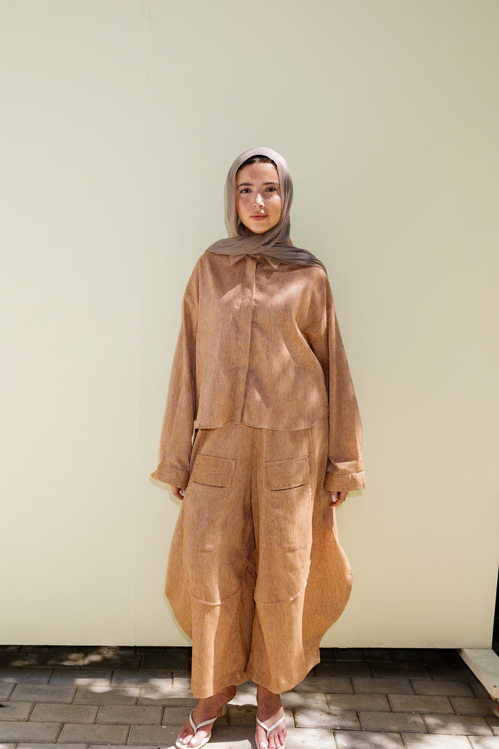 Breeze Linen Shirt - Camel