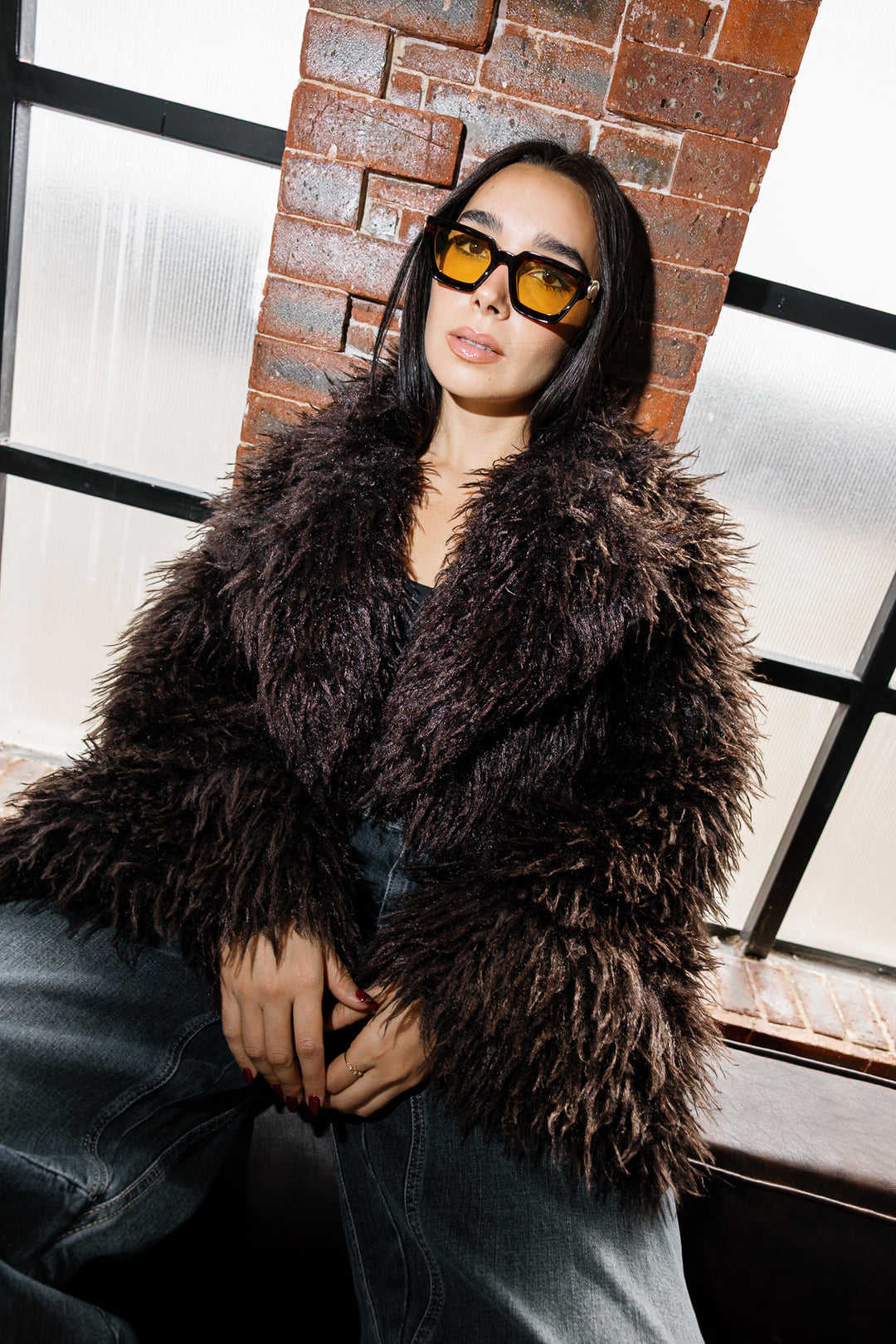 Bold Fur Jacket - Brown (Premium Edition)