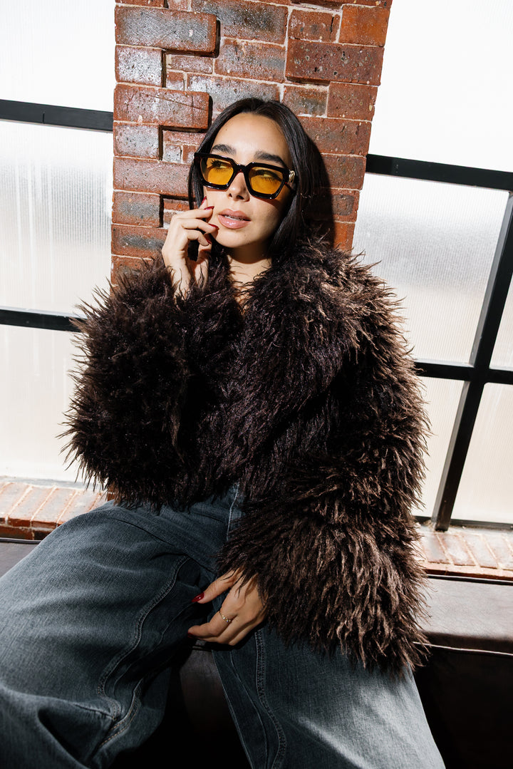 Bold Fur Jacket - Brown (Premium Edition)