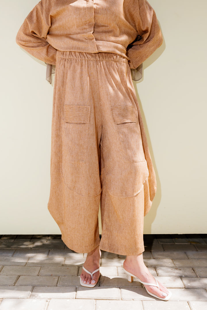 Breeze Balloon Linen Pants - Camel