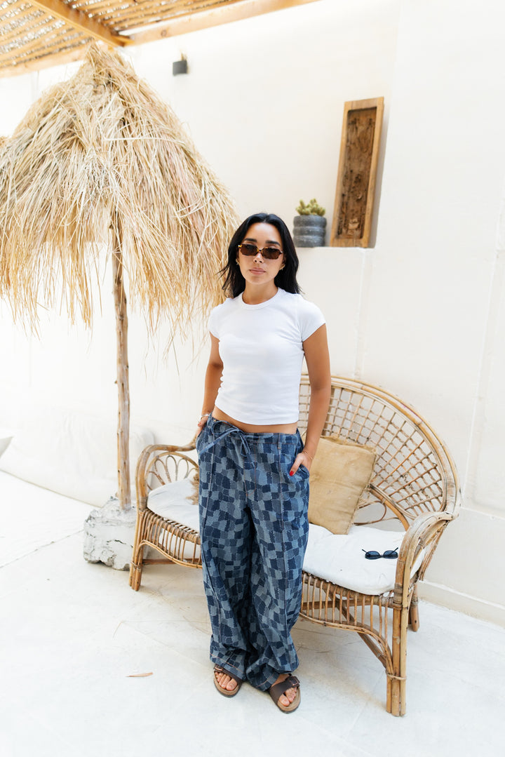 Patched Denim Joggers - Limited Edition