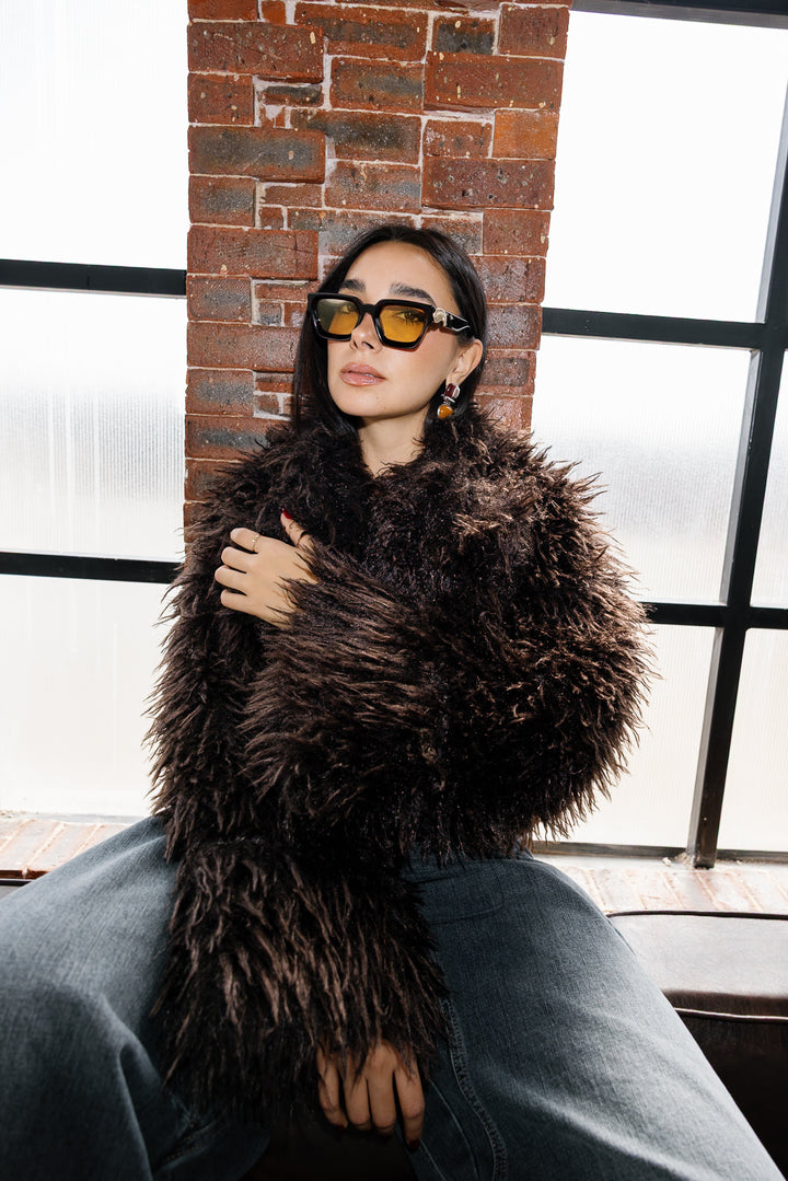 Bold Fur Jacket - Brown (Premium Edition)