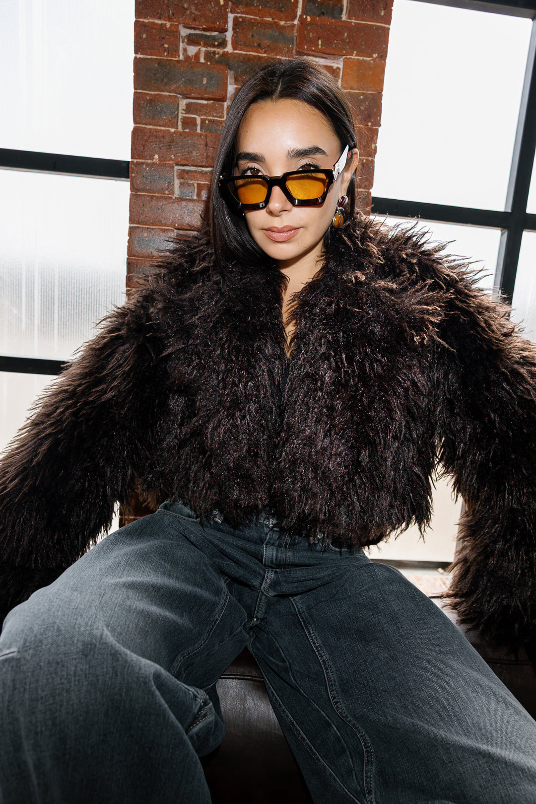 Bold Fur Jacket - Brown (Premium Edition)