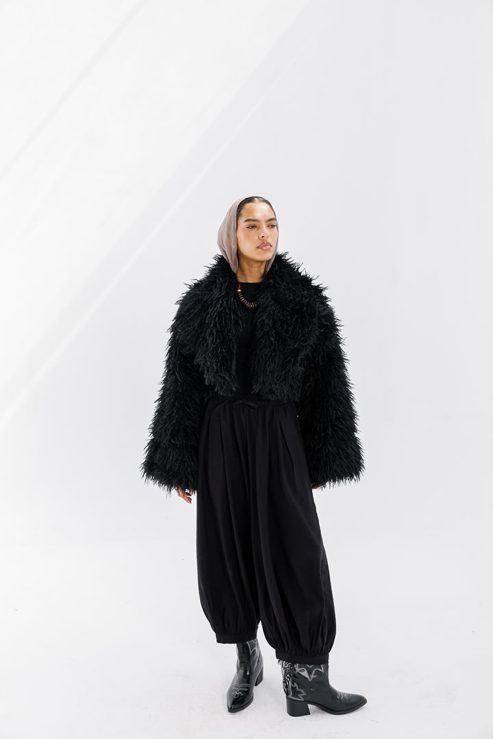 Bold Fur Jacket - Black (Premium Edition)
