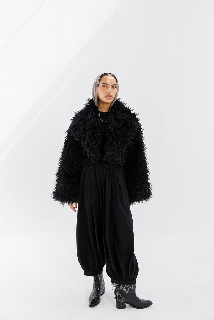 Bold Fur Jacket - Black (Premium Edition)
