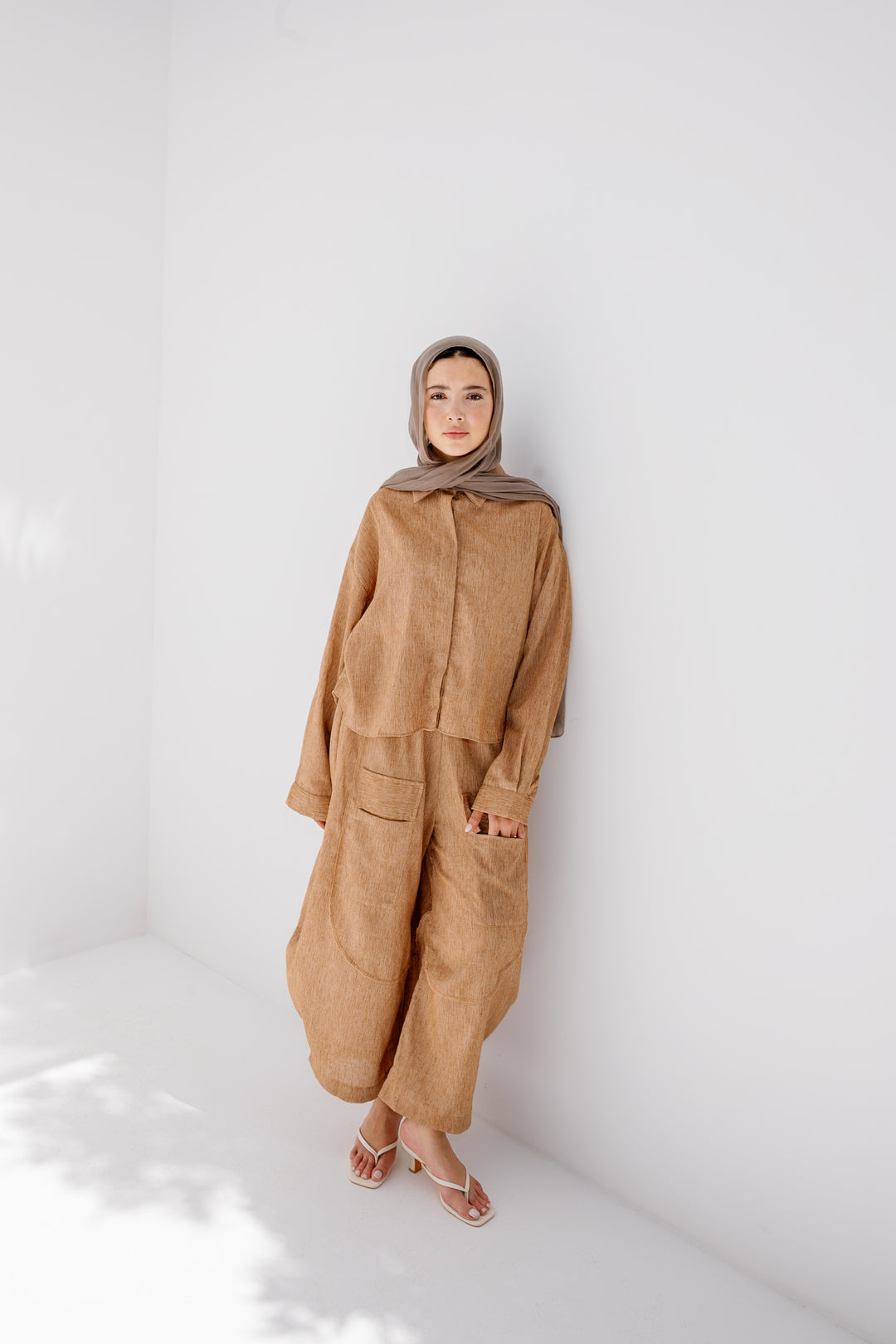 Breeze Balloon Linen Pants - Camel