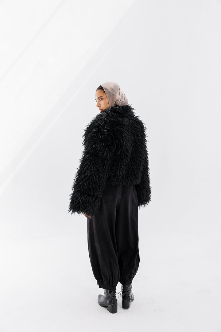 Bold Fur Jacket - Black (Premium Edition)