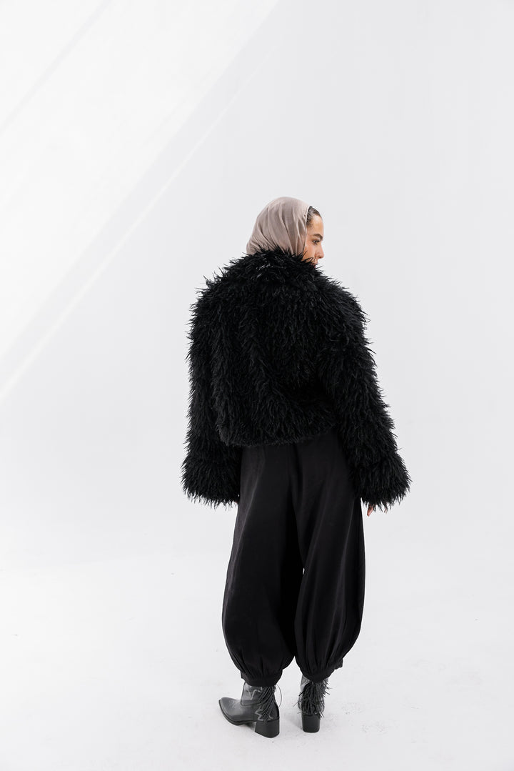 Bold Fur Jacket - Black (Premium Edition)