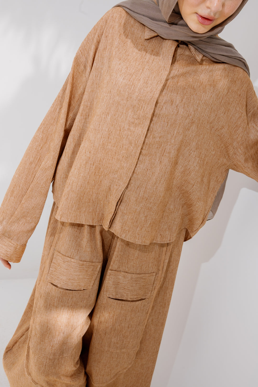 Breeze Balloon Linen Pants - Camel