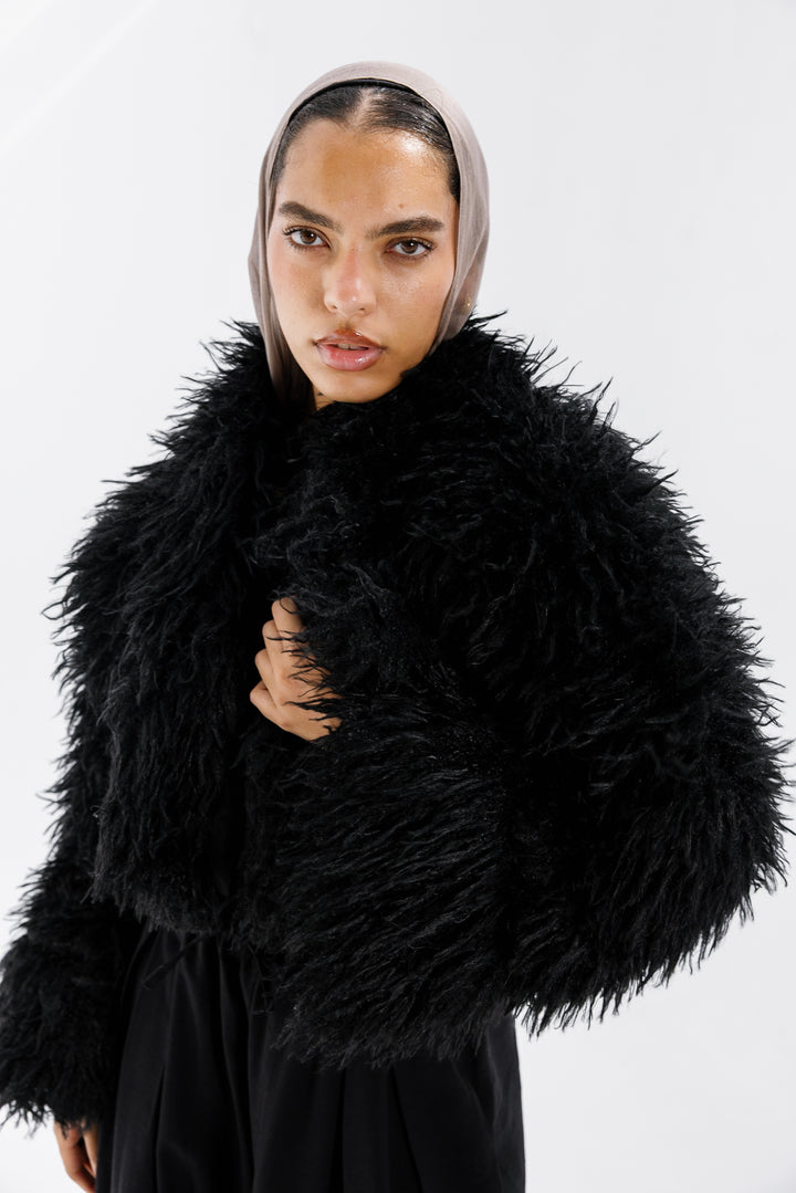 Bold Fur Jacket - Black (Premium Edition)