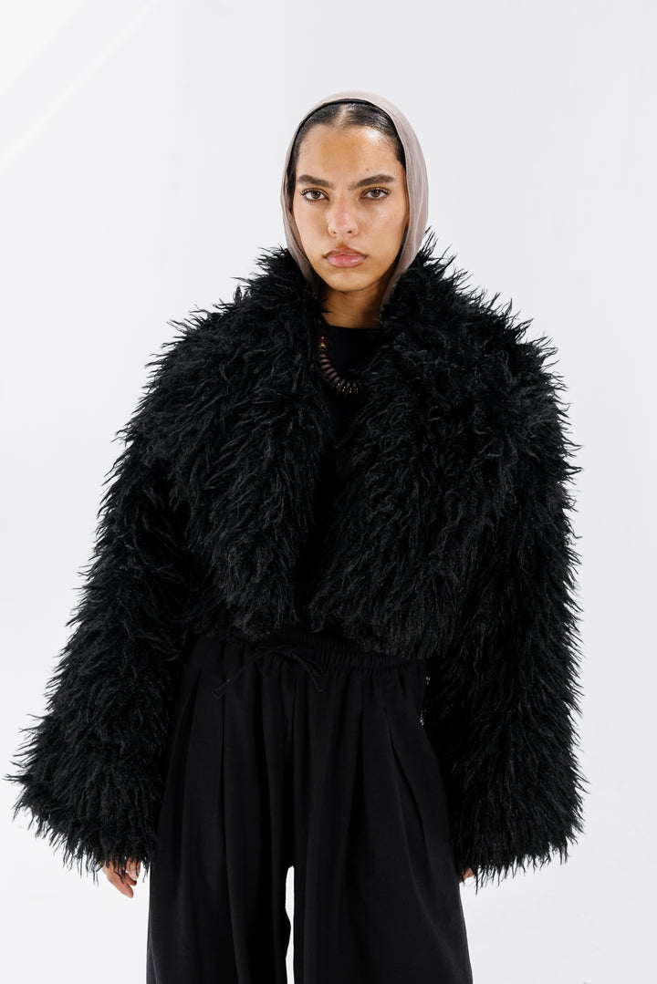 Bold Fur Jacket - Black (Premium Edition)