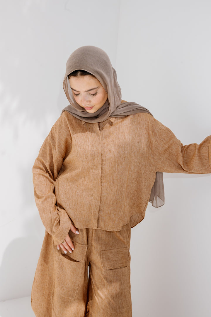 Breeze Linen Shirt - Camel