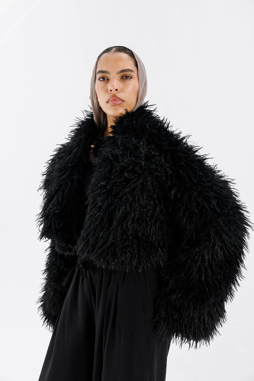 Bold Fur Jacket - Black (Premium Edition)