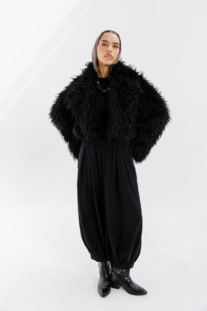 Bold Fur Jacket - Black (Premium Edition)