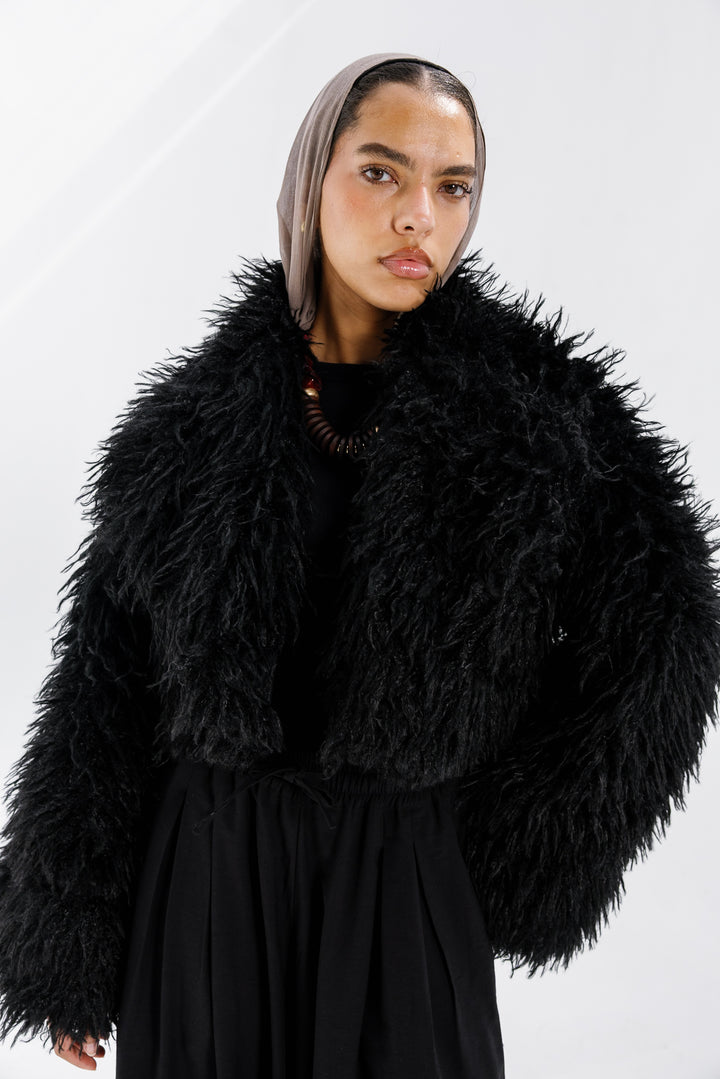 Bold Fur Jacket - Black (Premium Edition)