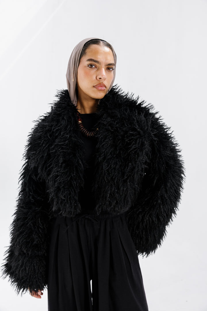 Bold Fur Jacket - Black (Premium Edition)