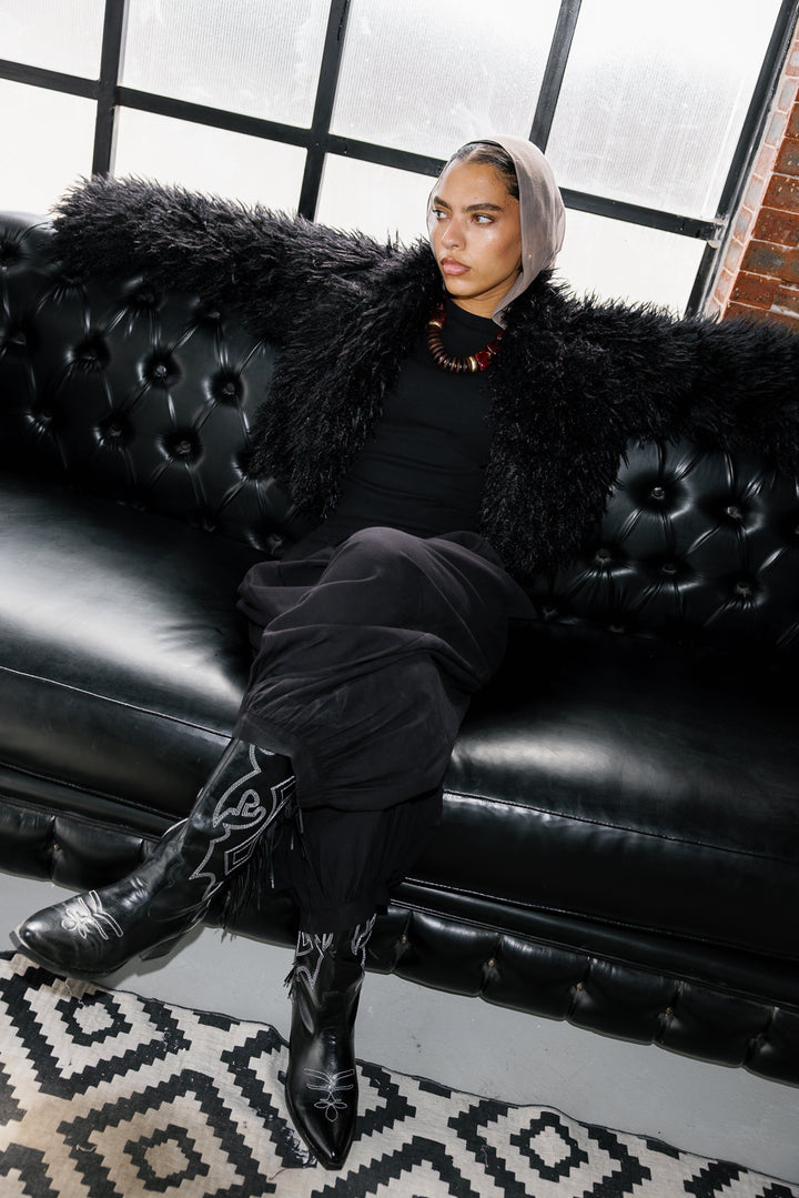 Bold Fur Jacket - Black (Premium Edition)