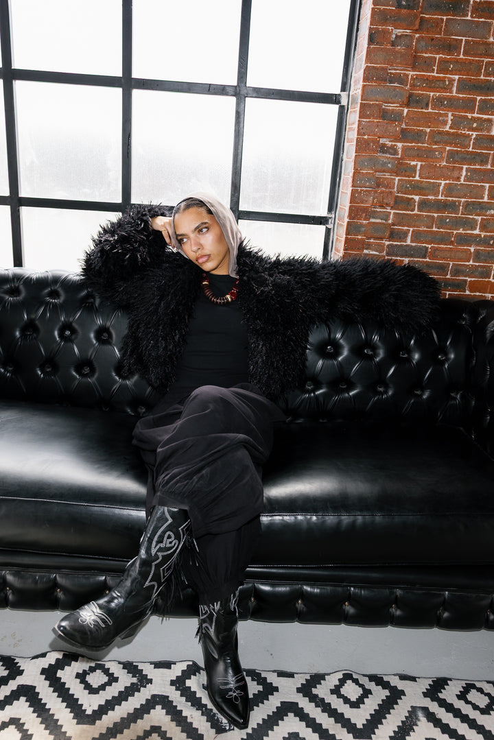 Bold Fur Jacket - Black (Premium Edition)