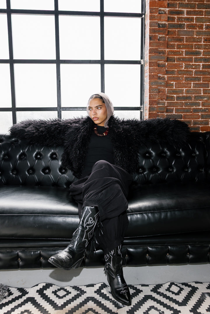 Bold Fur Jacket - Black (Premium Edition)