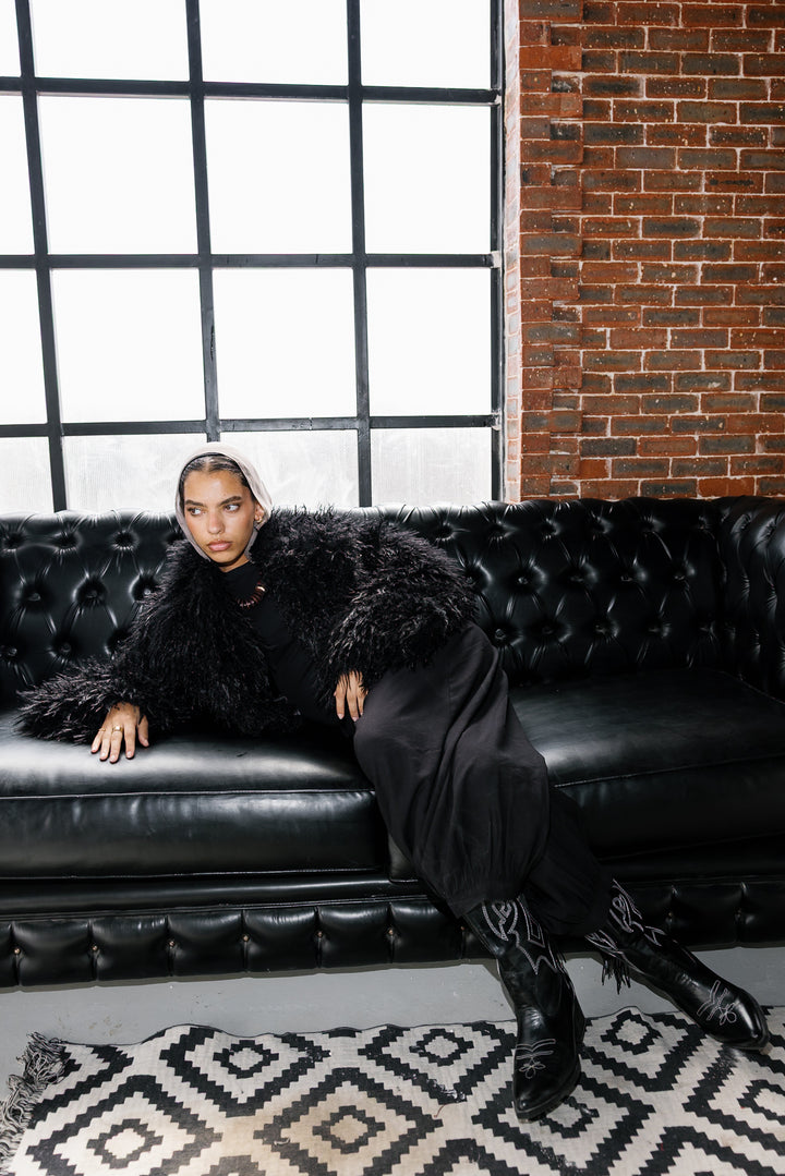 Bold Fur Jacket - Black (Premium Edition)