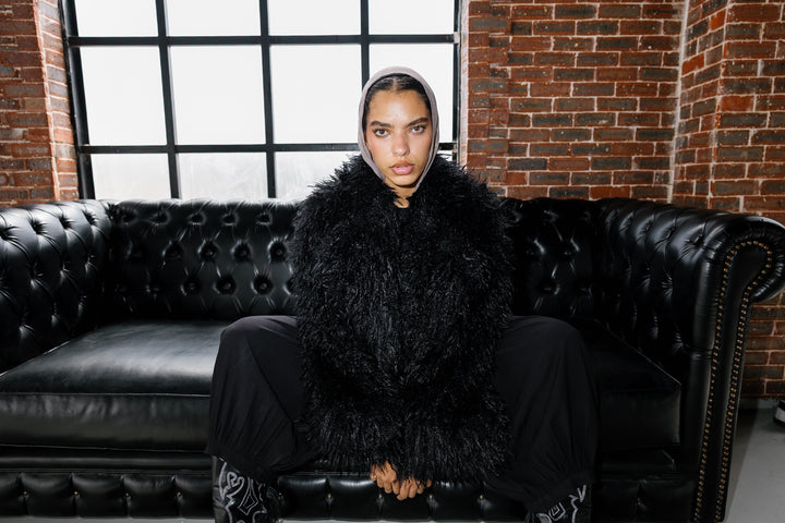 Bold Fur Jacket - Black (Premium Edition)