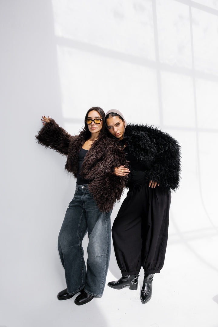 Bold Fur Jacket - Black (Premium Edition)