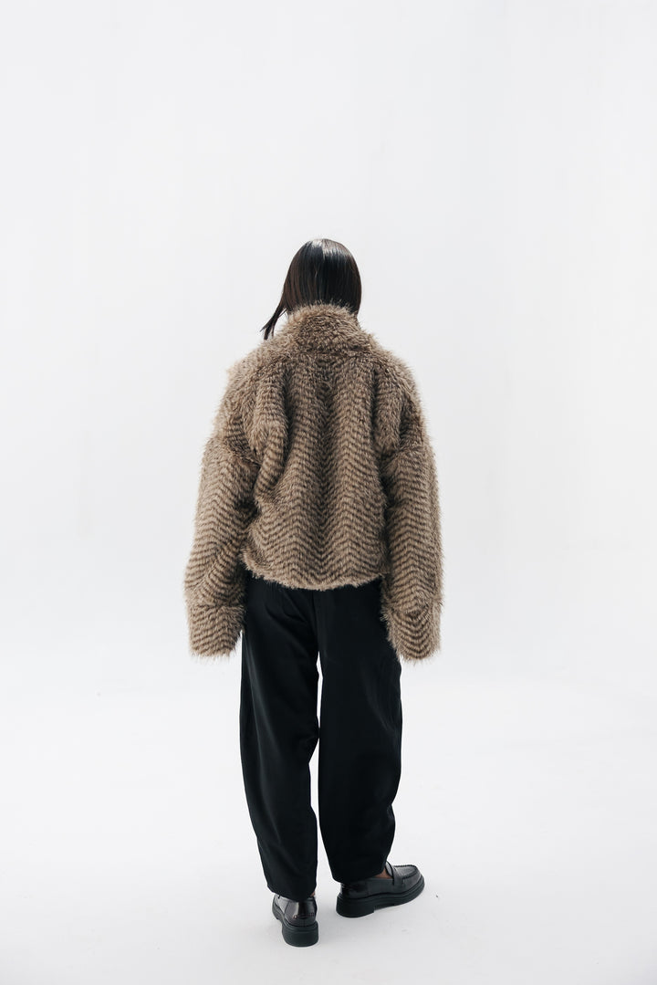Plush Fur Jacket - Nude Beige (Premium Edition)