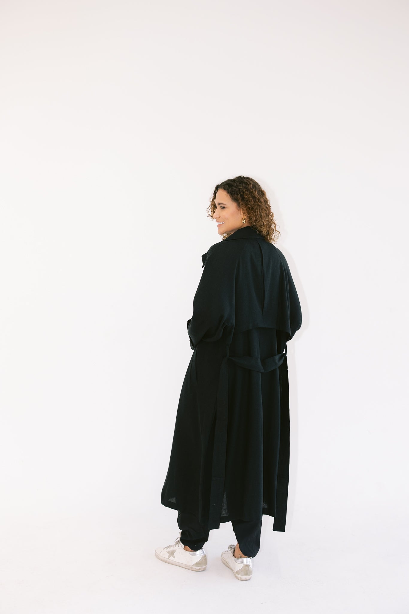 Linen Trench - Black