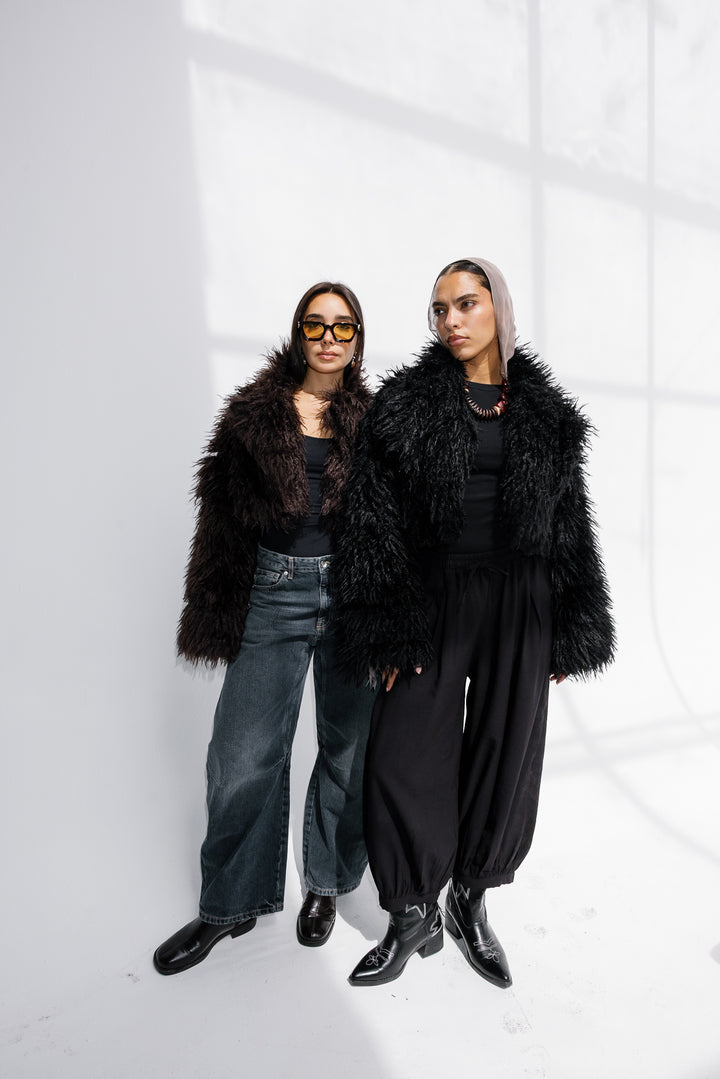 Bold Fur Jacket - Black (Premium Edition)