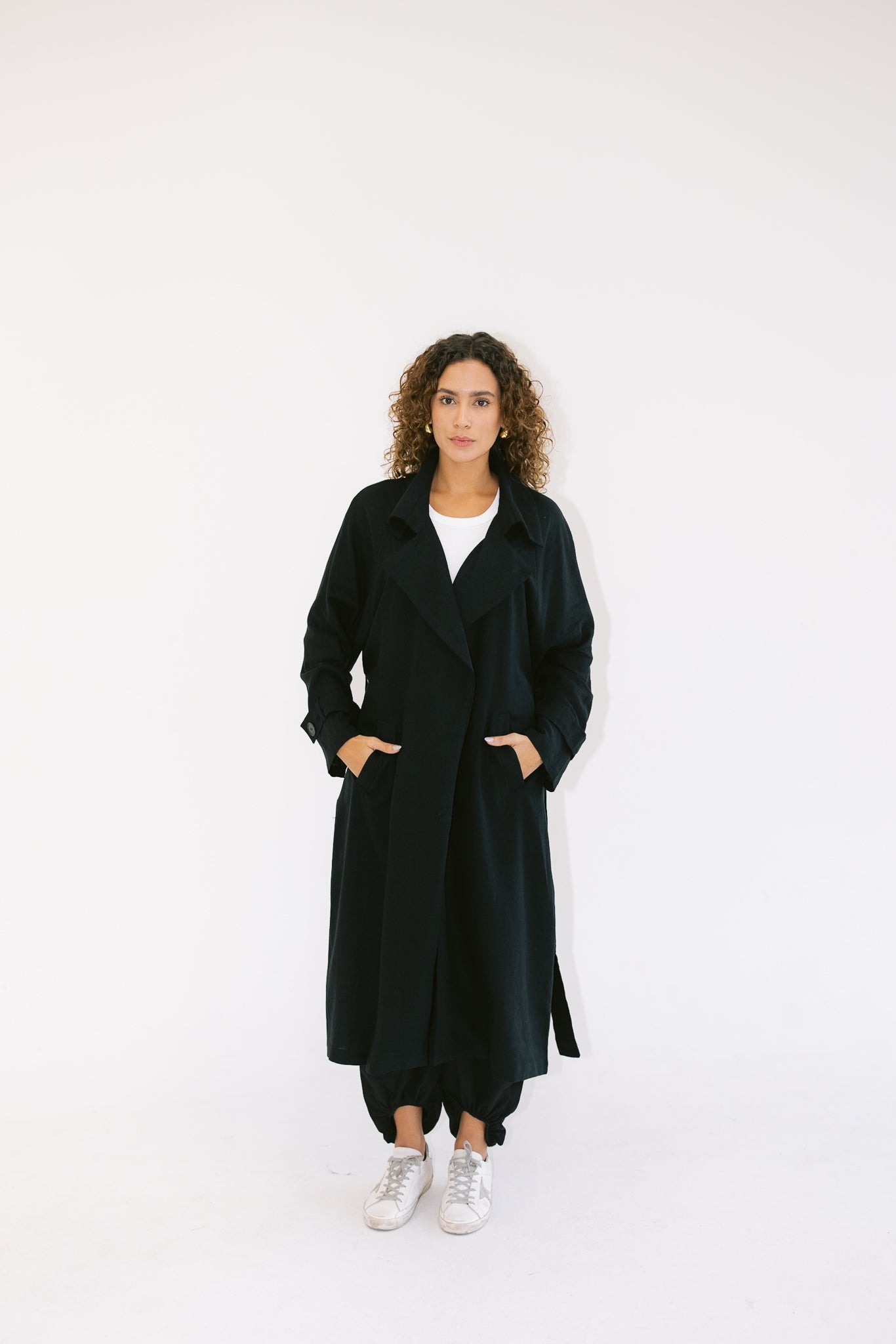 Linen Trench - Black