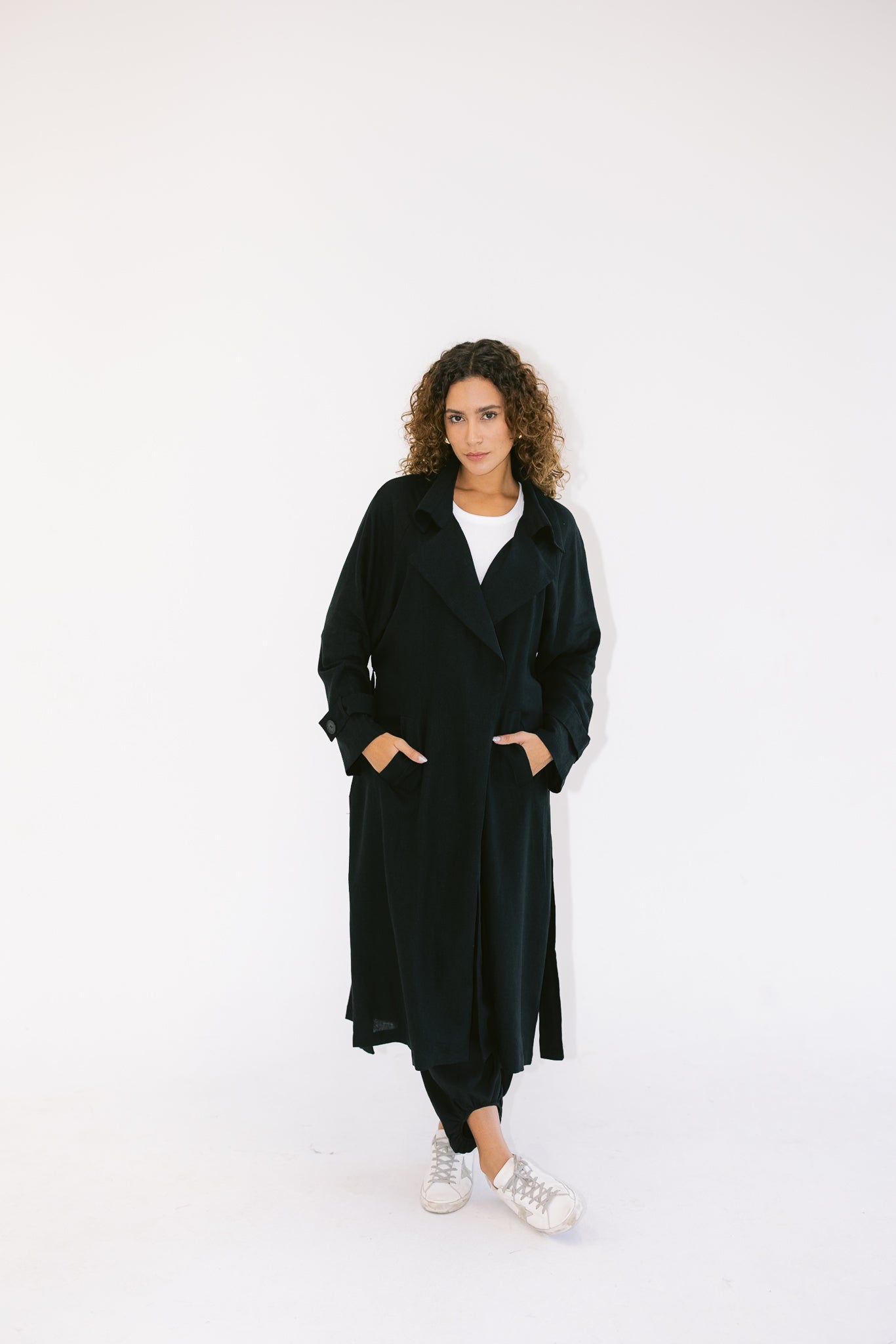 Linen Trench - Black