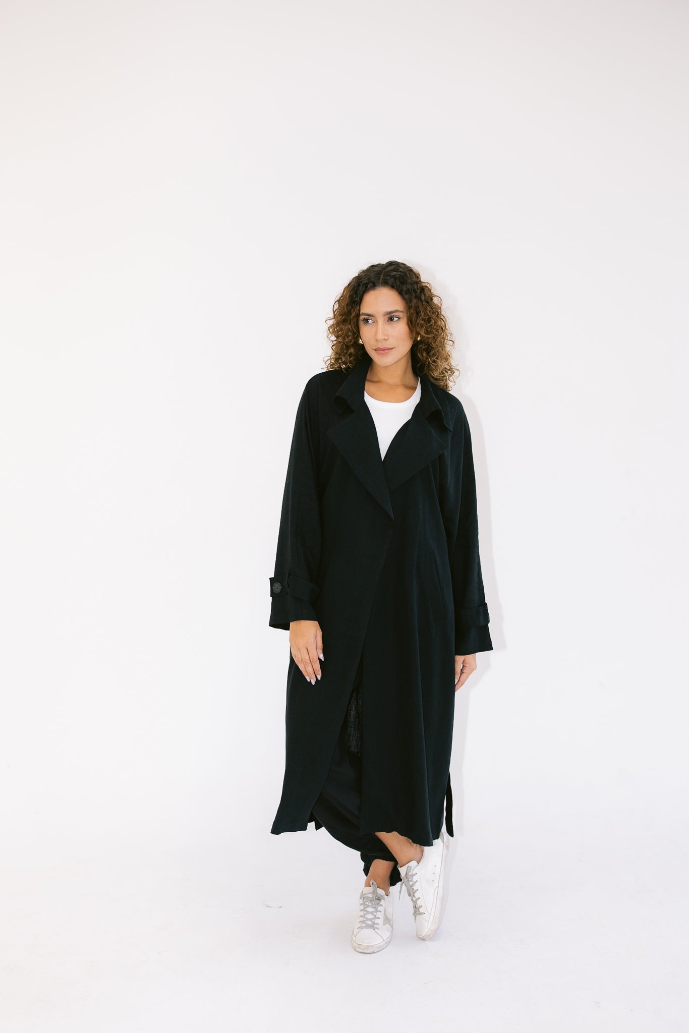 Linen Trench - Black