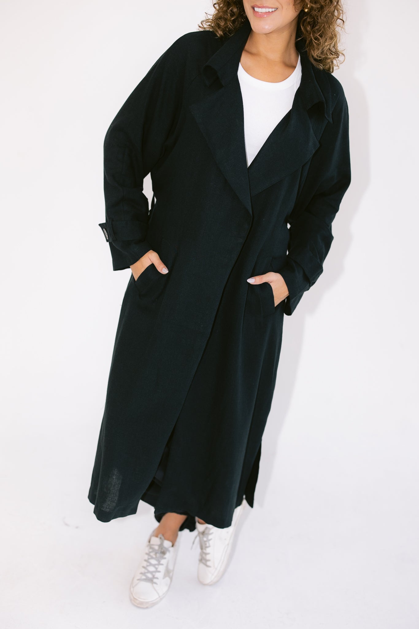 Linen Trench - Black