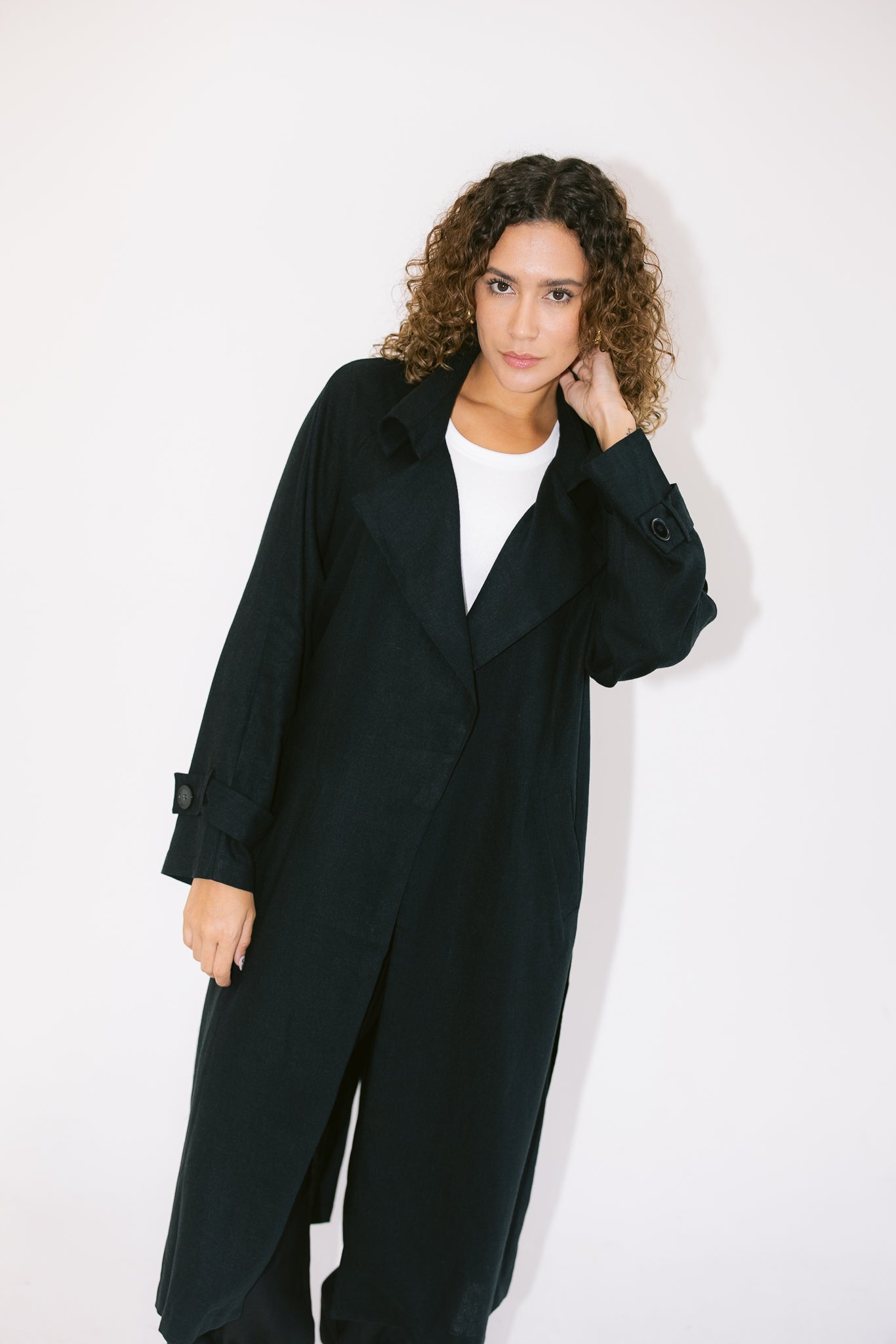 Linen Trench - Black