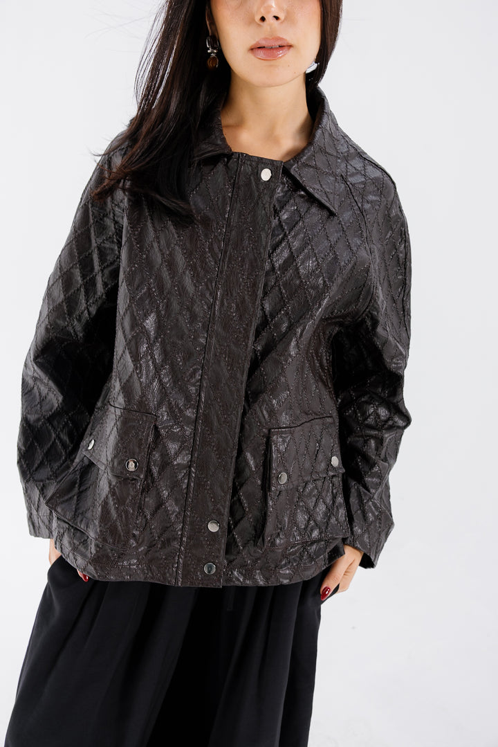 Embroided Leather Jacket - Bown (Premium Edition)