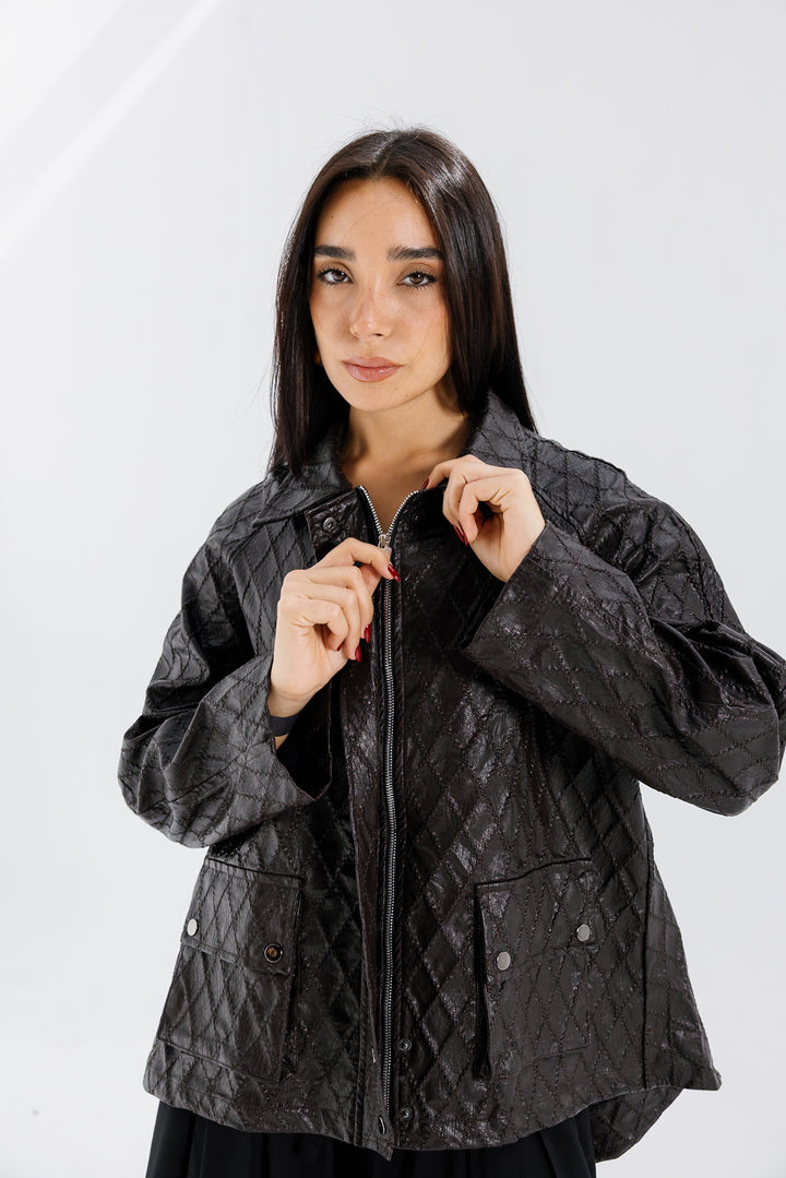 Embroided Leather Jacket - Bown (Premium Edition)